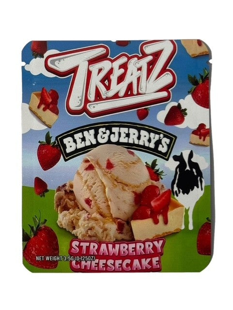 BEN & JERRYS STRAWBERRY CHEESECAKE 3.5G MYLAR BAG