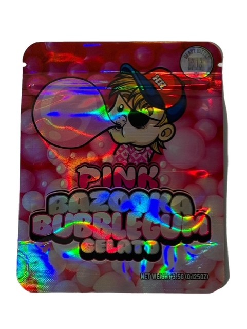 PINK BAZOOKA BUBBLEGUM GELATO 3.5G MYLAR BAG